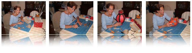 Dominique Augagneur en train de créer en cartonnage dans son atelier